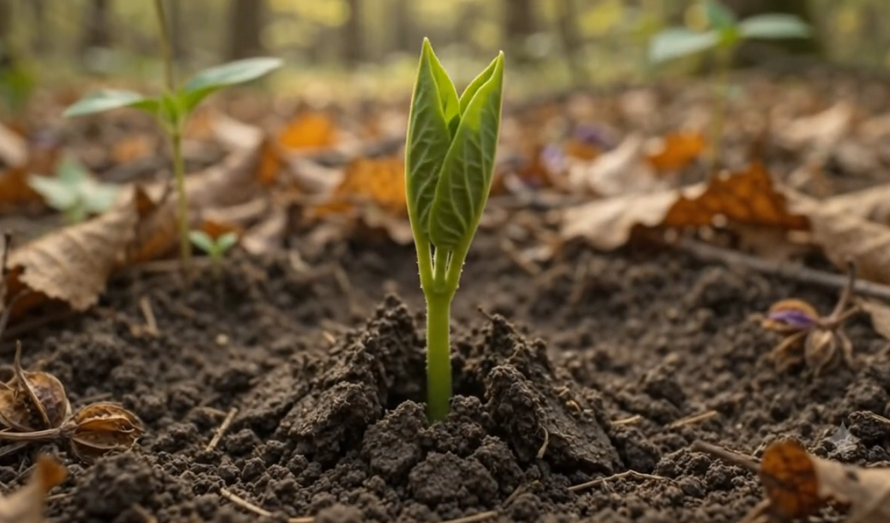 A seed sprouting with vitality