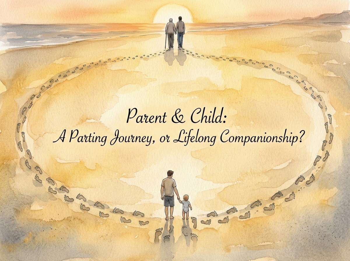 Parent and child walking together in harmony