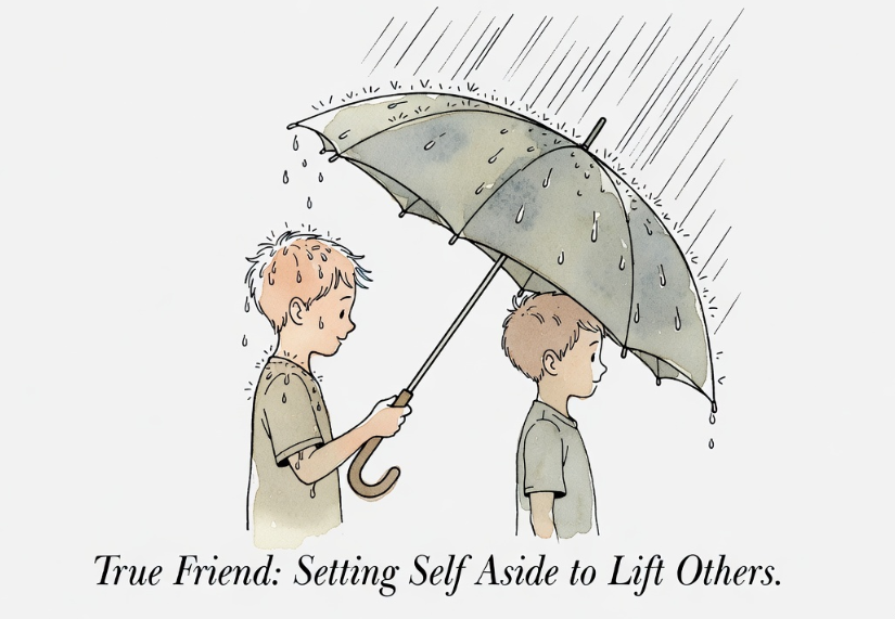 A true friend gives without asking